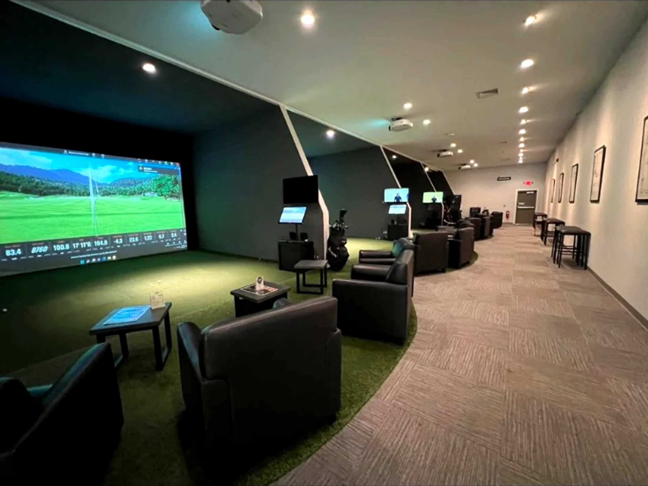 The simulator bays at DPX Golf, Burton upon Trent